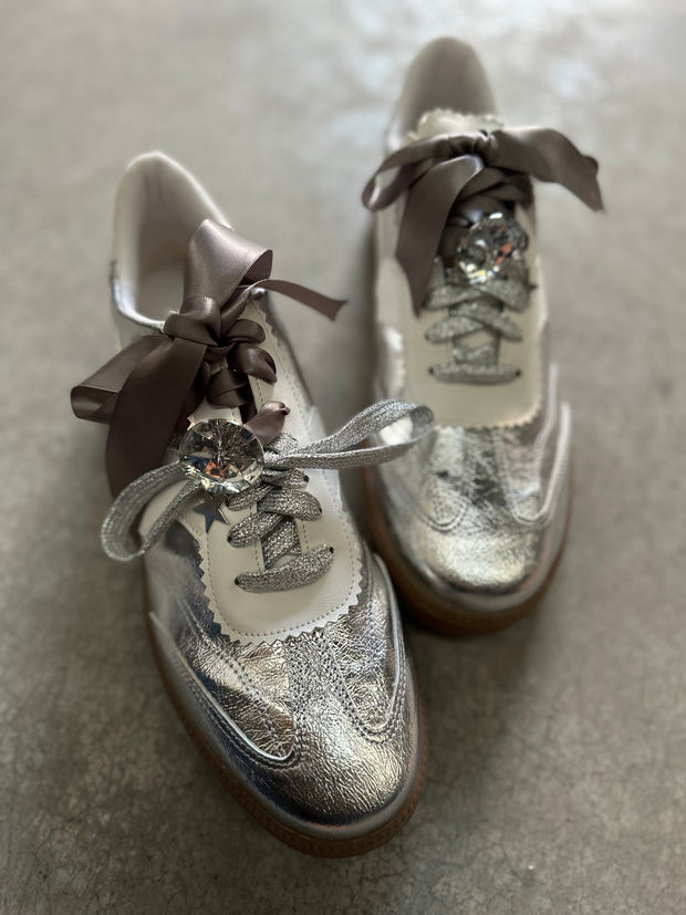Zebra Charming Silver Sneakers