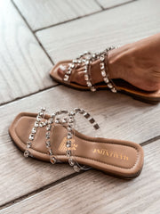 Hawaii Diamond Stones Nude Sandals