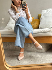 Mia Heels Tira Brillantes Tacón mini Nude