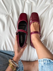 Mary Jane Charol Burgundy Flats