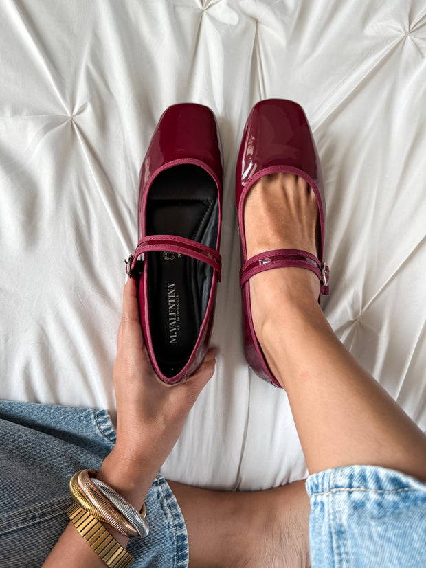 Mary Jane Charol Burgundy Flats