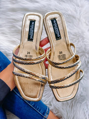 Clio Two Metallic Gold Sandals