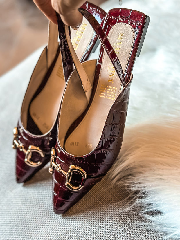 Gia Slingback Coco Wine Flats