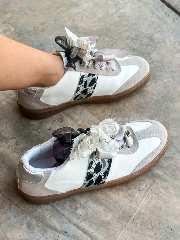 Leopard Charms Grey Sneakers