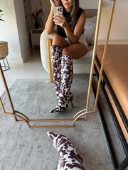 Greta Cow Print boots