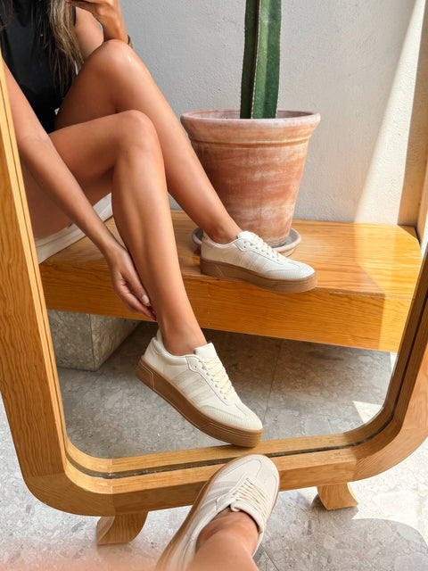 Beige snake tipo piel Sneakers Sporty