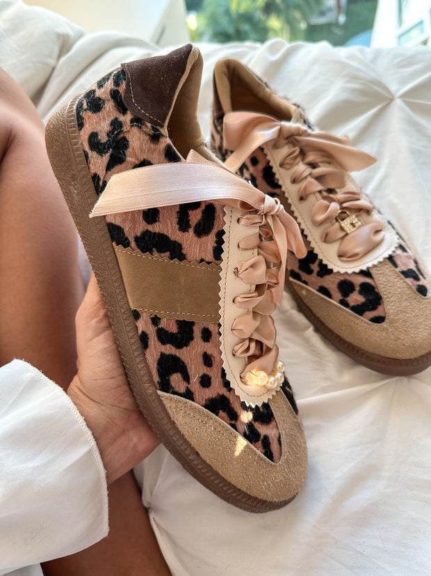 Leopard Charms Nude Sneakers
