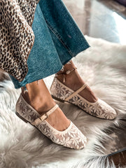 Mary Jane Flores Latte Balerinas