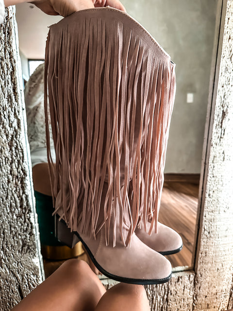 Texas Fringe Nude Boots