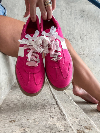 Zebra Pink Charms Sneakers