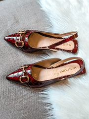 Gia Slingback Coco Wine Flats