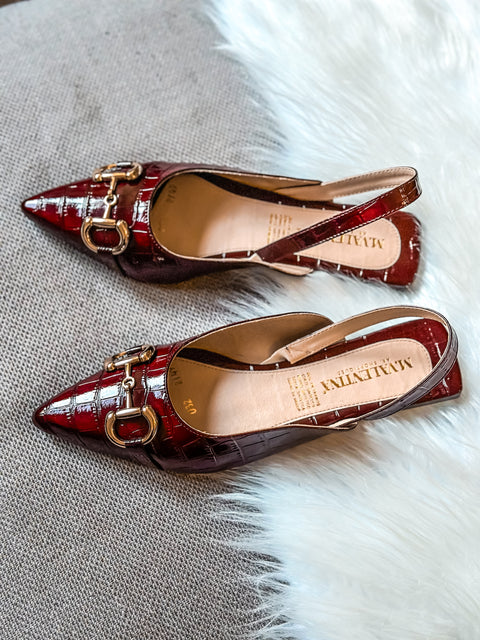 Gia Slingback Coco Wine Flats