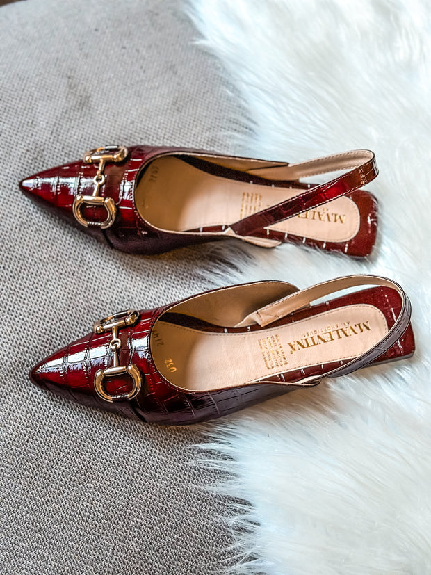 Gia Slingback Coco Wine Flats