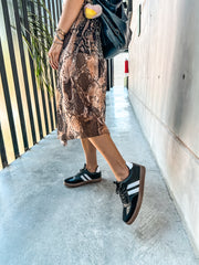 Sporty White Stripes Black Sneakers