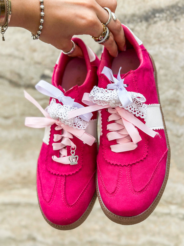 Zebra Pink Charms Sneakers