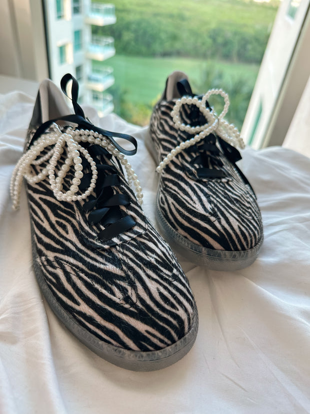 Zebra Print Charms Sneakers