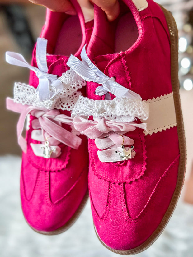 Zebra Pink Charms Sneakers