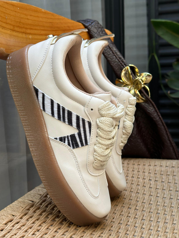 Bianchi White Zebra Sneakers