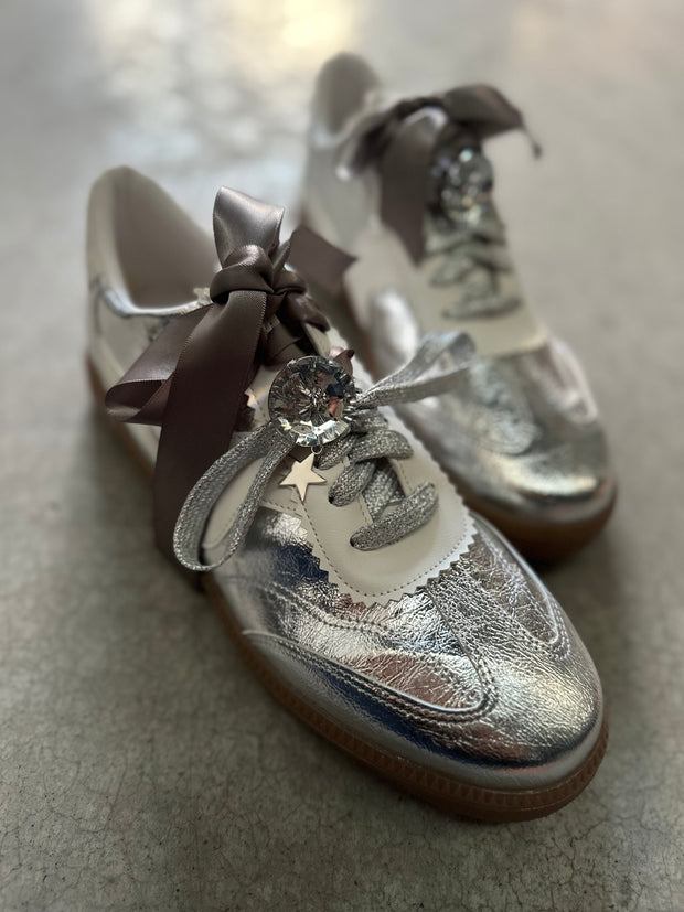 Zebra Charming Silver Sneakers
