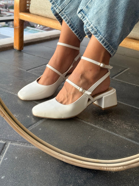 Mia Heels Mary Jane Tacón mini Ivory