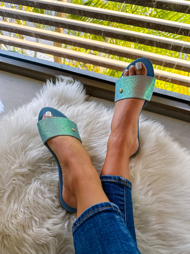 Aloha Soft Glitter Blue Sandals