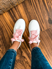 Shiny Heart Pink Sneakers