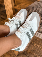 Sporty Glitter Sky Details White Sneakers