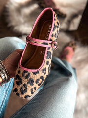 Mary Jane Leopard Pink Balerinas