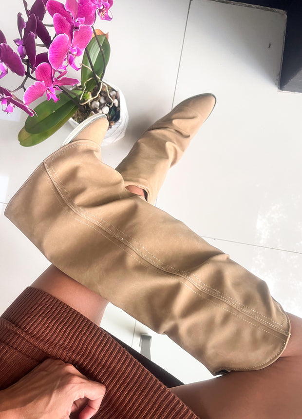 Long Hood Camel Boots
