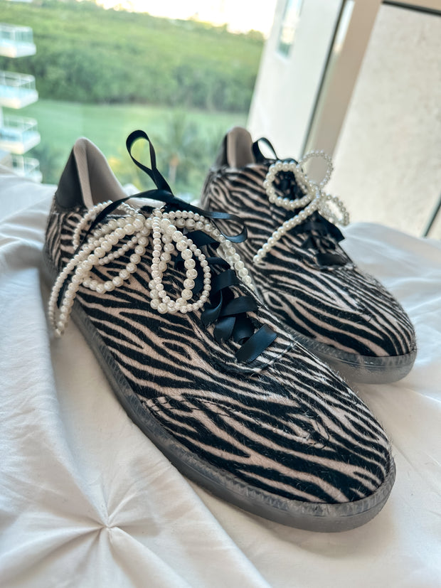 Zebra Print Charms Sneakers
