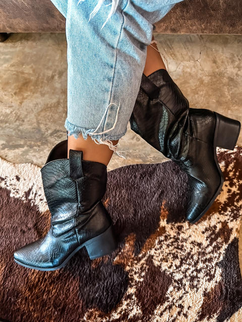 Texas Turtle Black Boots