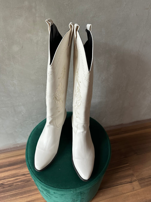 Antigua Boots Bordado flores Ivory