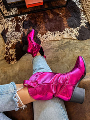 Texas Pink Metallic Boots