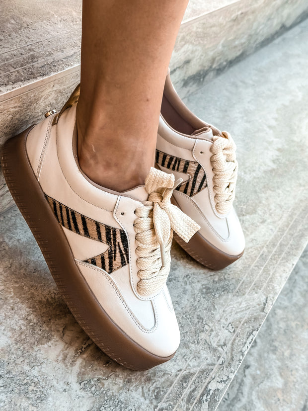 Bianchi White Zebra Sneakers