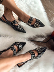 Rocket Iron Black Flats