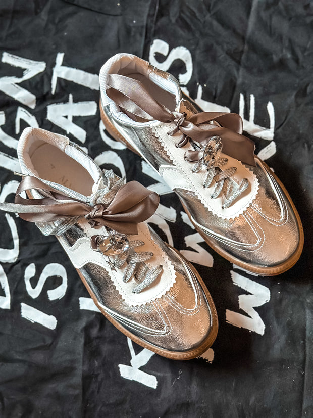 Zebra Charming Silver Sneakers