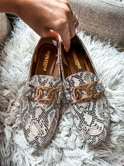 Ina Gold Snake Flats