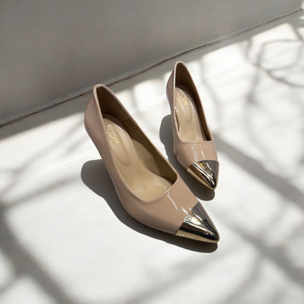 Brisa Nude Gold heels