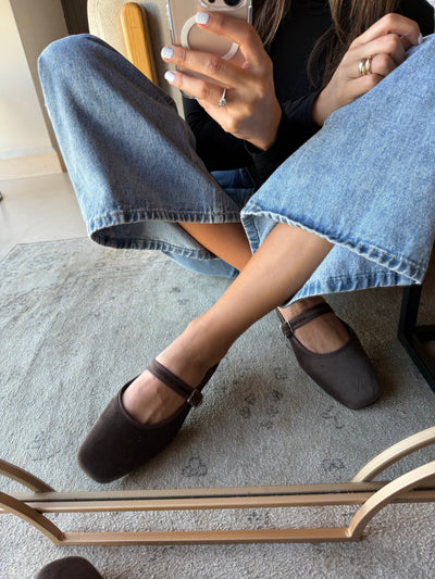 Mary Jane Suede Ferrero Balerinas