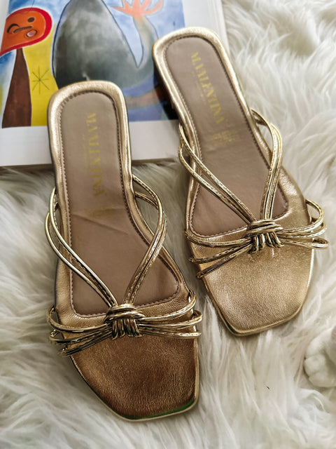 Ambar Colors Gold Sandals