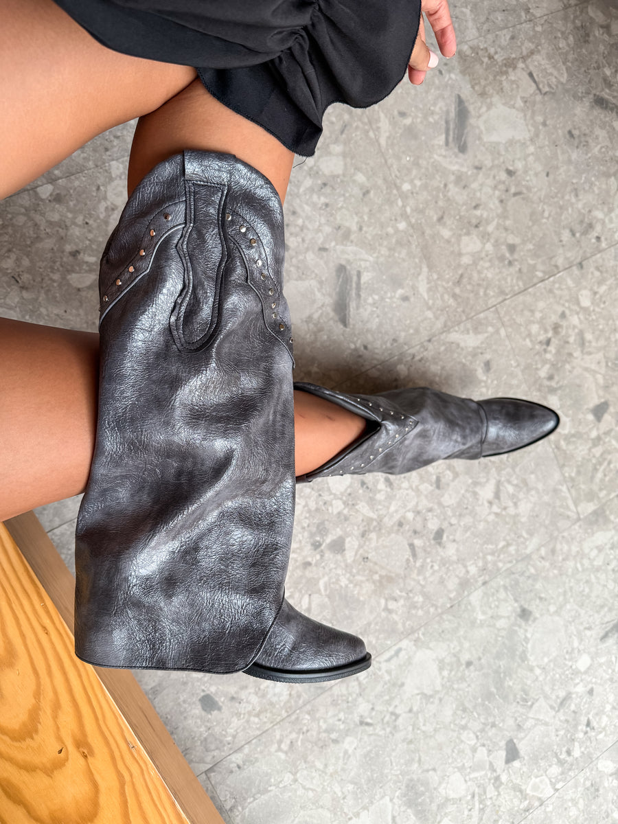 Arizona Boots con Estoperoles Gris metálico