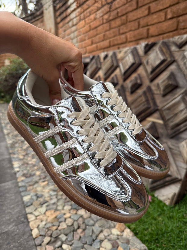 Silver Sneakers Franjas Tejidas