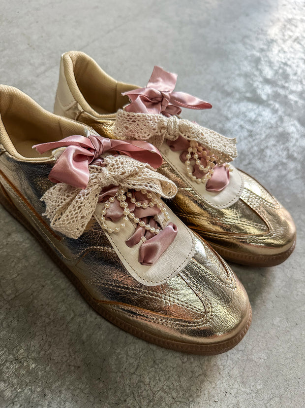 Zebra Charming Gold Sneakers