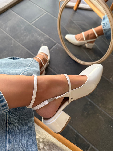 Mia Heels Mary Jane Tacón mini Ivory