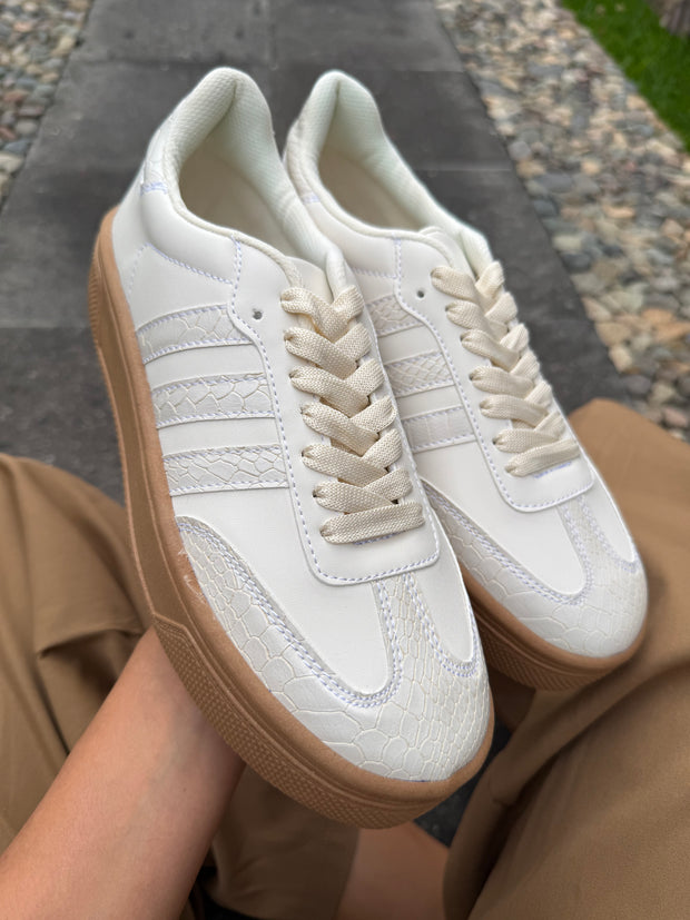 Beige snake tipo piel Sneakers Sporty