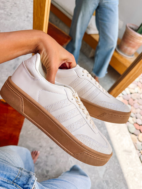 Beige snake tipo piel Sneakers Sporty