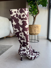Greta Cow Print boots