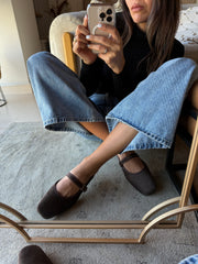 Mary Jane Suede Ferrero Balerinas