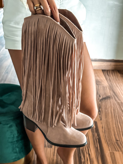 Texas Fringe Nude Boots