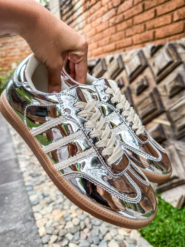 Silver Sneakers Franjas Tejidas